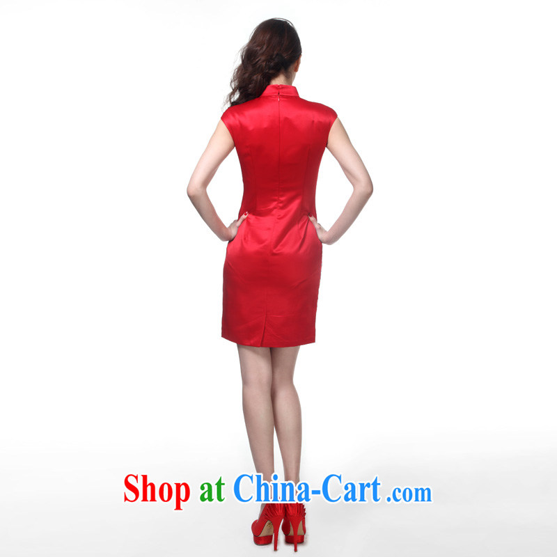 Wood is really the 2015 spring and summer new, improved embroidery cheongsam beauty dress girls dress 04 42,755 red XXL (B), wood really has, shopping on the Internet