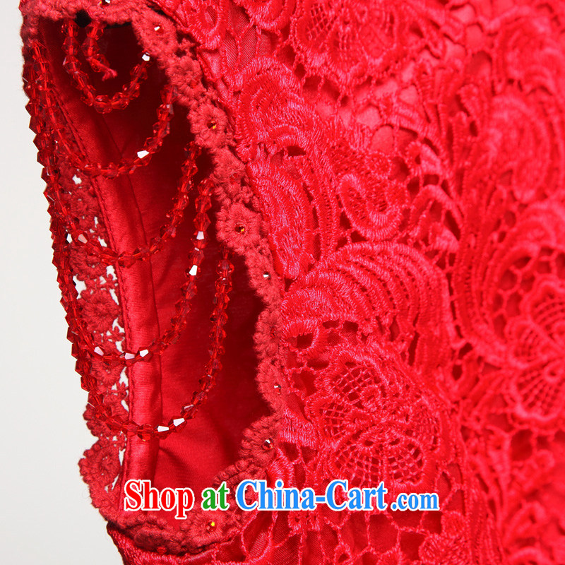 Wood is really the 2015 spring and summer new wedding dress lace bridal short cheongsam 32,440 04 deep red XL, wood really has, shopping on the Internet
