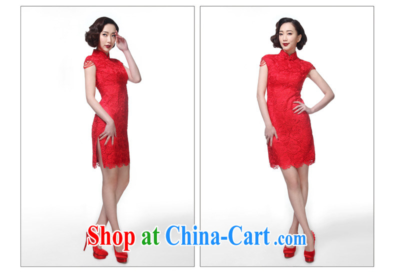 Wood is really the 2015 spring and summer new wedding dress lace bridal short cheongsam 32,440 04 deep red XL pictures, price, brand platters! Elections are good character, the national distribution, so why buy now enjoy more preferential! Health