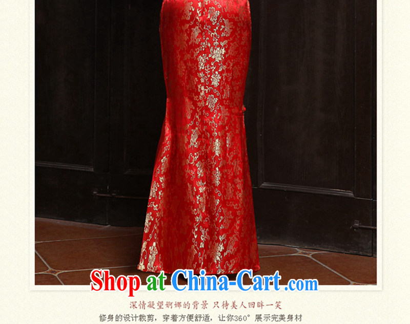 Angel, Mrs Carrie Yau, 2015 in accordance with new spring and summer and stylish bridal wedding dresses small Fengxian bridal tea toast skirt of Chinese qipao gown crowsfoot long evening dress red XXL pictures, price, brand platters! Elections are good character, the national distribution, so why buy now enjoy more preferential! Health
