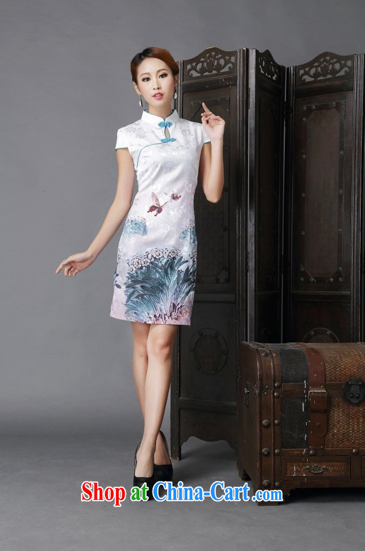 The delivery -- 2014 national style in a new, Chinese style improved Daily Beauty sexy cheongsam dress 6632 light green XL pictures, price, brand platters! Elections are good character, the national distribution, so why buy now enjoy more preferential! Health