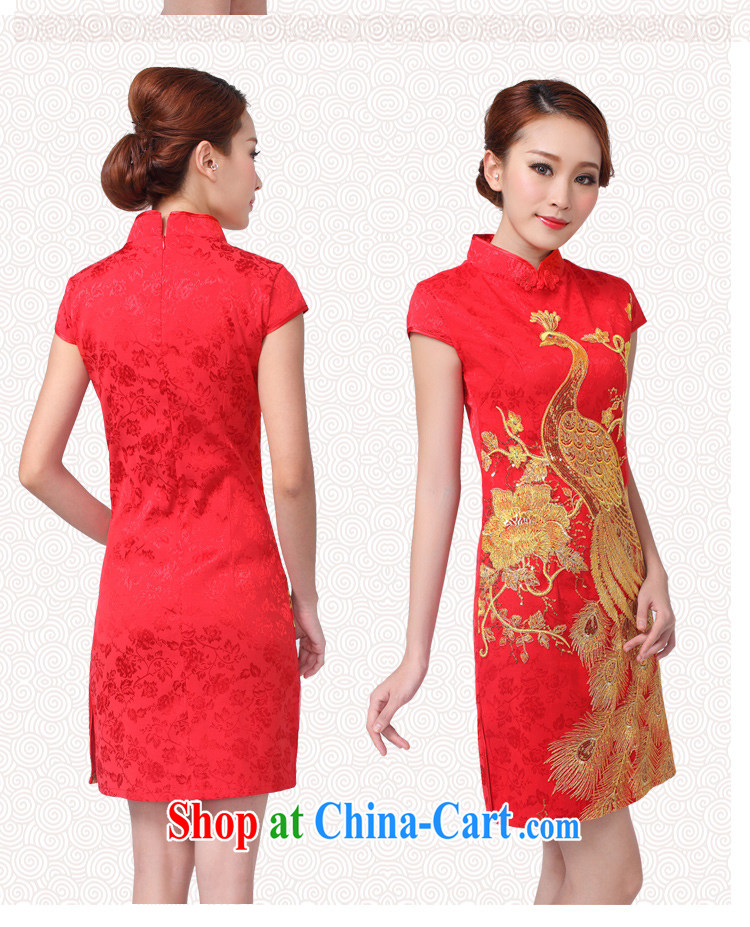 (The 2014 as soon as possible new show annual wedding dress bridal wedding retro improved red toast serving short cheongsam 6609 Kim Peacock XL pictures, price, brand platters! Elections are good character, the national distribution, so why buy now enjoy more preferential! Health