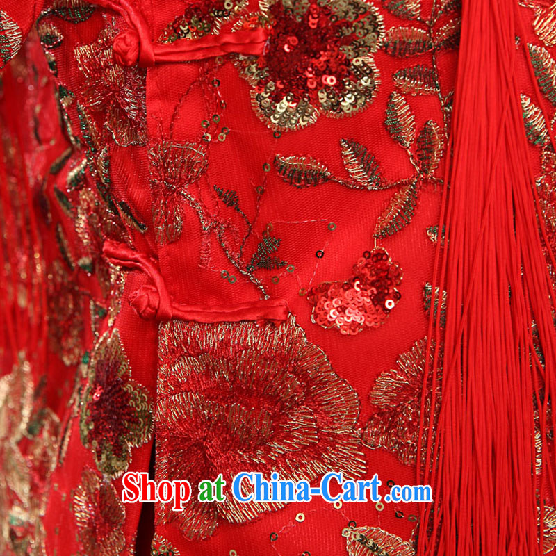 The angels, in accordance with new embroidery Su-kimono show reel with Chinese hi service marriage of Phoenix show reel with toast Service Bridal wedding dress marry Yi bows serving pregnant women dress red L, Tslyzm, shopping on the Internet