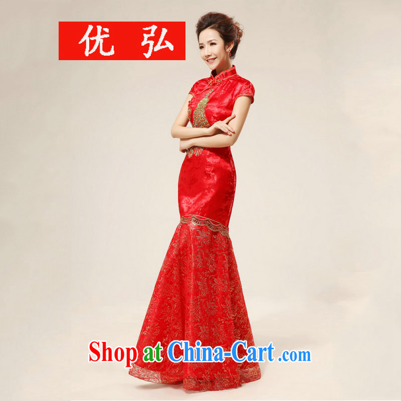Optimize Hung-spring and summer new retro long, seamless, Phoenix wedding dresses XS 8185 red XXL, optimize, and shopping on the Internet