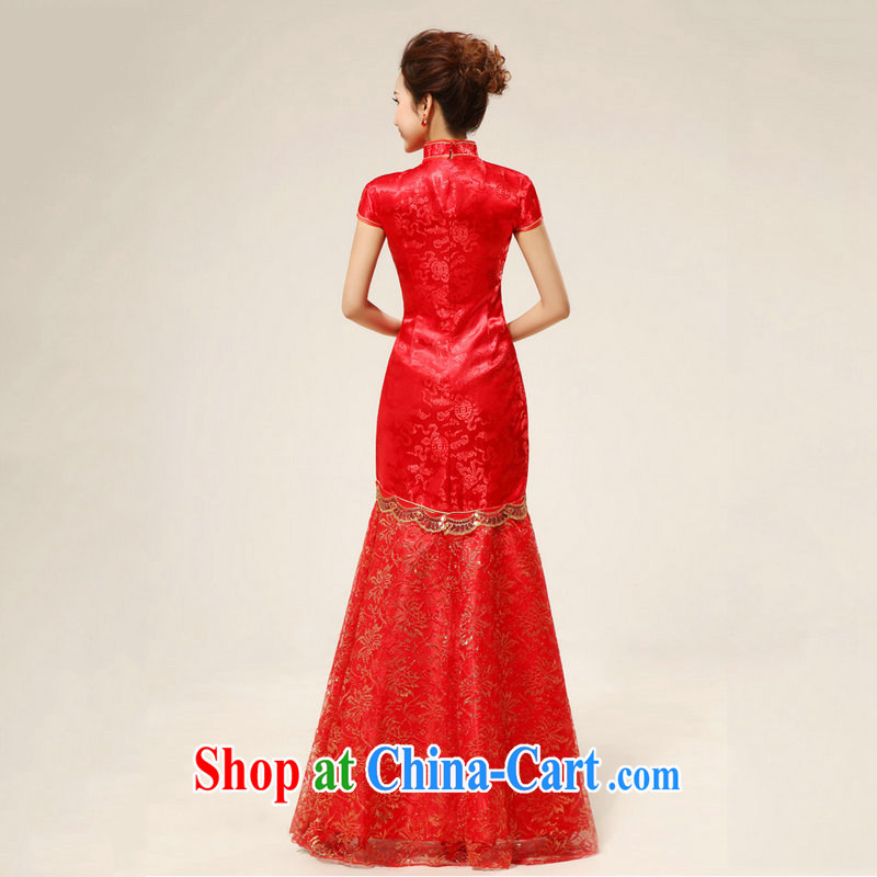 Optimize Hung-spring and summer new retro long, seamless, Phoenix wedding dresses XS 8185 red XXL, optimize, and shopping on the Internet