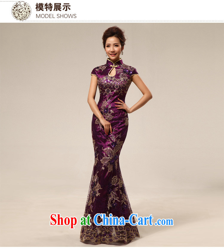 Optimize Hung-summer new marriage retro improved hospitality service etiquette cheongsam dress XS 8188 purple M pictures, price, brand platters! Elections are good character, the national distribution, so why buy now enjoy more preferential! Health