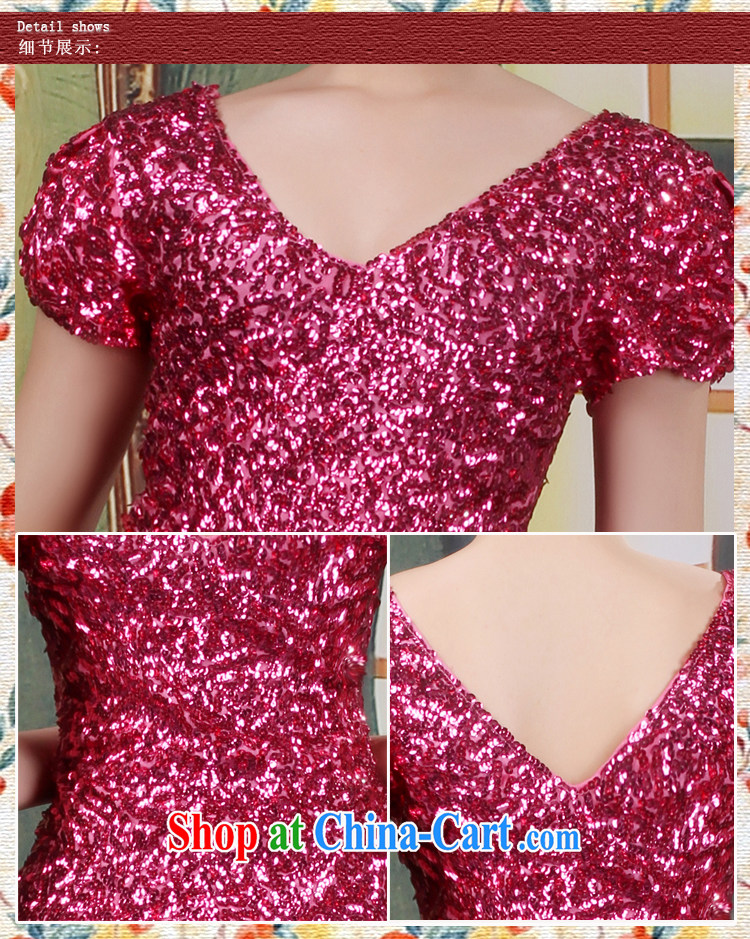 2014 new Deep V collar of red double-shoulder bubble cuff kit and dress skirt cheongsam dress sense of beauty marriage betrothal small dress bows uniforms rose red XXL pictures, price, brand platters! Elections are good character, the national distribution, so why buy now enjoy more preferential! Health