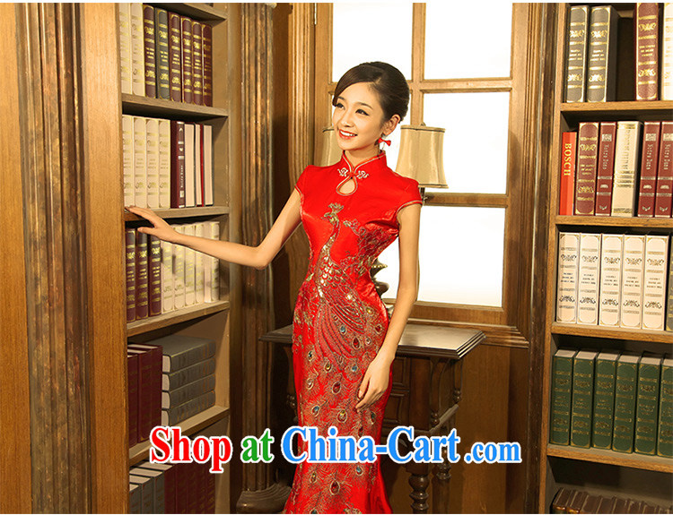Dream Of Days married cheongsam Chinese Antique sense of beauty at Merlion the charge short-sleeved long cheongsam Q 8631 red L 2.1 feet waist pictures, price, brand platters! Elections are good character, the national distribution, so why buy now enjoy more preferential! Health
