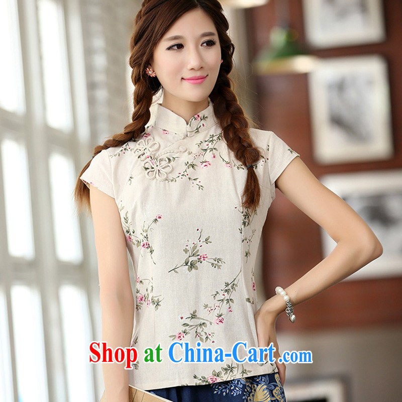 Butterfly Lovers 2015 spring new original female cotton mA short-sleeved hand tie improved cheongsam Chinese T-shirt 40,161 L roses, Butterfly Lovers, shopping on the Internet