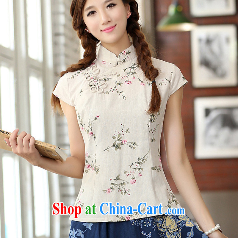 Butterfly Lovers 2015 spring new original female cotton mA short-sleeved hand tie improved cheongsam Chinese T-shirt 40,161 L roses, Butterfly Lovers, shopping on the Internet