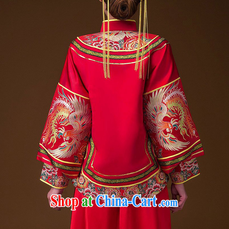 The bride's 2015 new show reel service Phoenix bows use Chinese Dress cheongsam classical red 654 L, a bride, shopping on the Internet