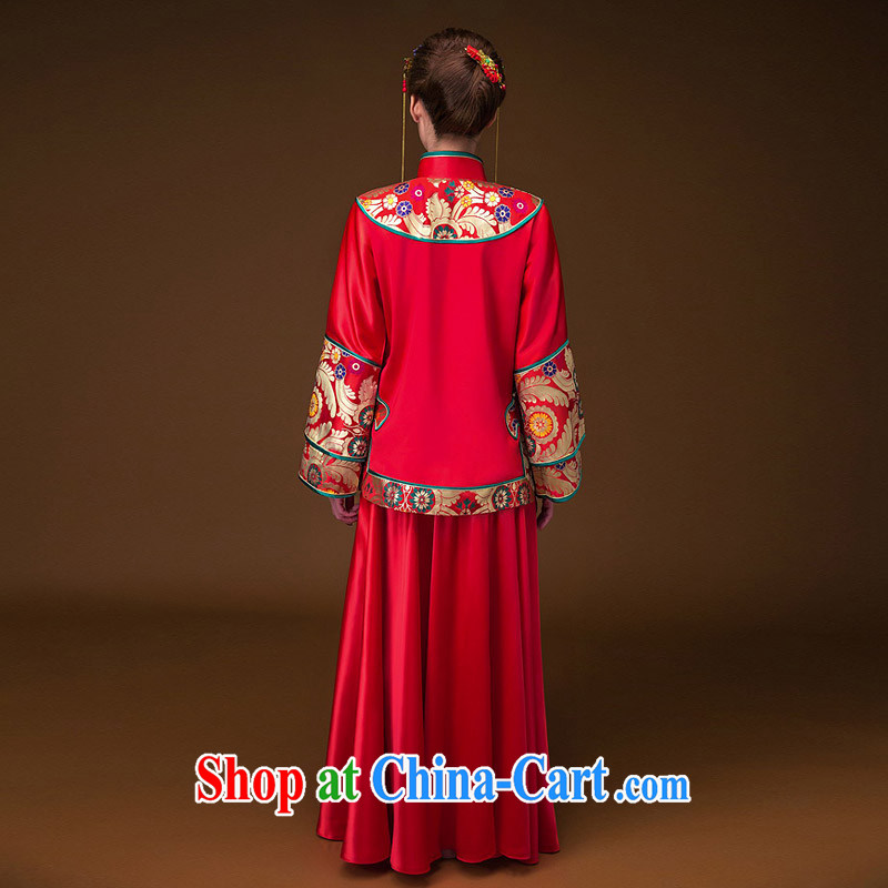 The bride's Stylish retro-soo kimono 2015 New Phoenix cheongsam use red two piece set with 657 L, the bride, shopping on the Internet