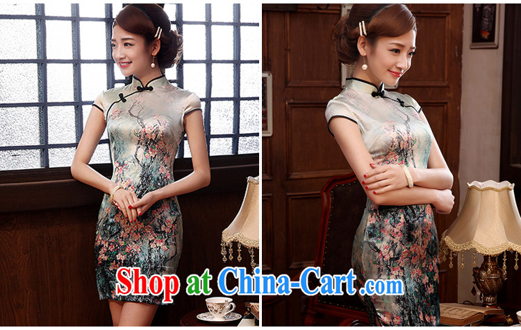 Morning, heavy Silk Cheongsam dress sauna silk upscale summer short, improved Stylish retro light green XL pictures, price, brand platters! Elections are good character, the national distribution, so why buy now enjoy more preferential! Health