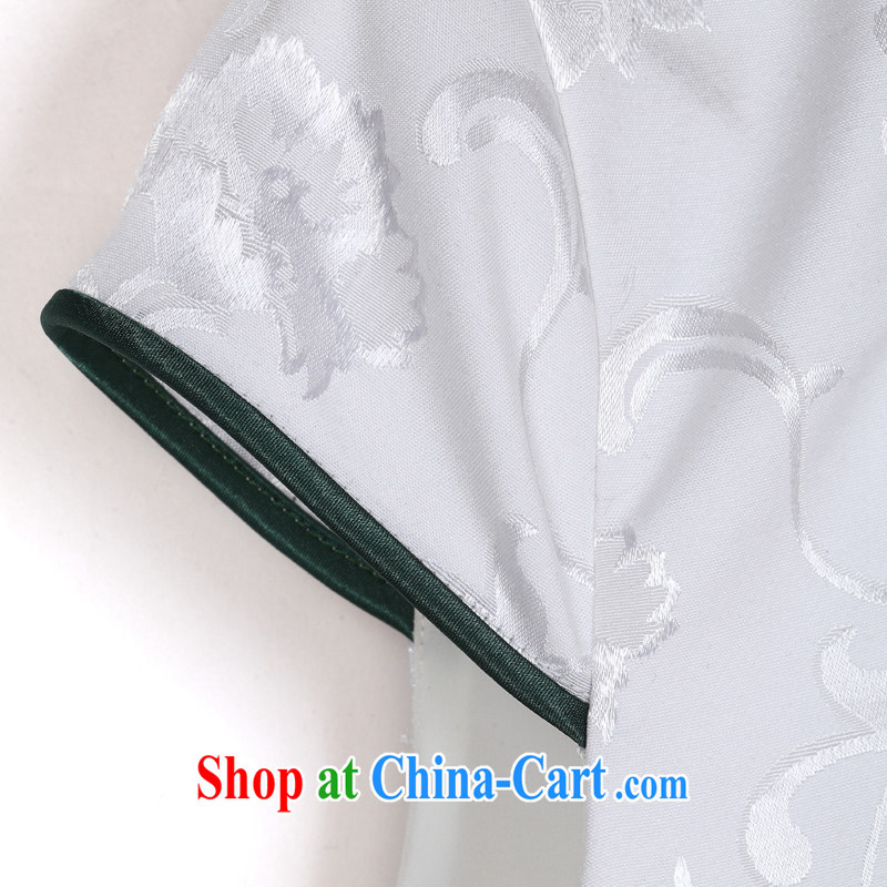 The CYD HO Kwun Tong) and log sticks summer 2015 new elegant Chinese shirt, embroidery ethnic wind Chinese Ma folder TD 4106 white M, Sau looked Tang, and shopping on the Internet