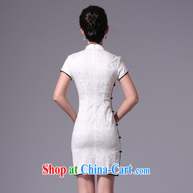 The CYD HO Kwun Tong Chinese impression 2015 classic retro style dresses beauty jacquard cotton improved China Daily outfit skirt G 33,269 white M Sau looked Tang, shopping on the Internet
