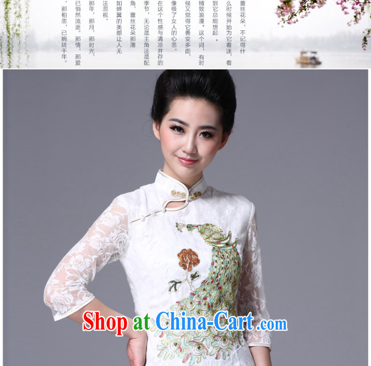 The CYD HO Kwun Tong' Peacock on display China wind spring, Ms. Tang in cuff lace Ethnic Wind, Ms. Tang fitted T-shirt G 12,197 white L pictures, price, brand platters! Elections are good character, the national distribution, so why buy now enjoy more preferential! Health