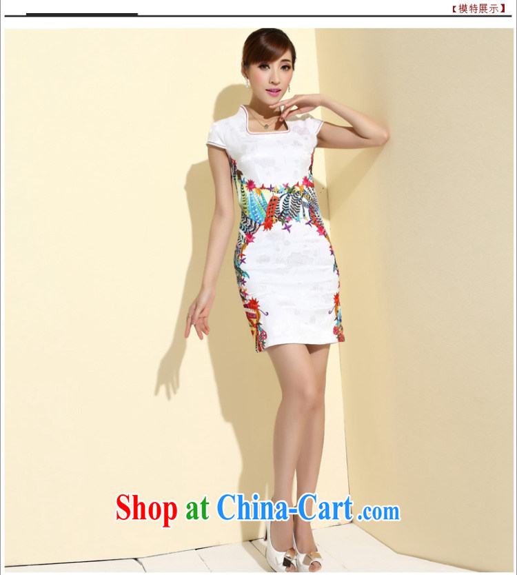 The CYD HO Kwun Tong' 7-Color Phoenix 2015 new improved stylish dresses summer short women who decorated stitching embroidery cheongsam dress QD 4129 white L pictures, price, brand platters! Elections are good character, the national distribution, so why buy now enjoy more preferential! Health