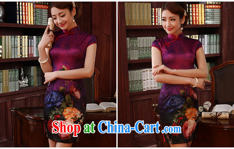 Morning, dresses new 2014 summer retro short improved stylish sauna silk silk Chinese qipao dress two-color green XL pictures, price, brand platters! Elections are good character, the national distribution, so why buy now enjoy more preferential! Health