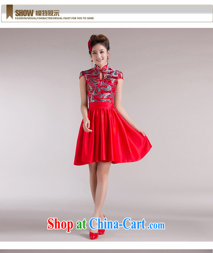 There is embroidery bridal red package shoulder lace short qipao cheongsam dress new marriages and stylish bows. QP - 326 red XXL Suzhou shipping pictures, price, brand platters! Elections are good character, the national distribution, so why buy now enjoy more preferential! Health