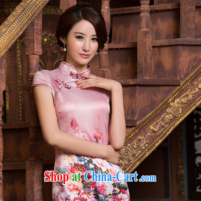 2015 new dresses summer retro improved fashion cheongsam dress, short-day, sincerely robe skirt picture color M, micro-ching, and shopping on the Internet