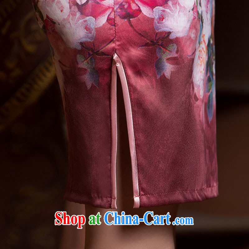 2015 new dresses summer retro improved fashion cheongsam dress, short-day, sincerely robe skirt picture color M, micro-ching, and shopping on the Internet