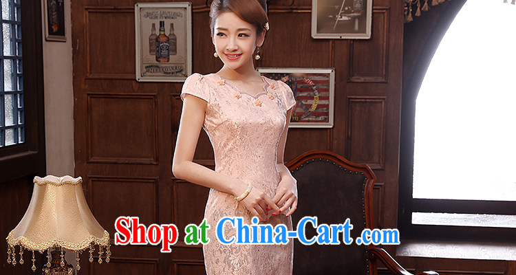 Morning, summer 2014 with new, improved Stylish retro short cheongsam dress lace daily meat pink salmon color XL pictures, price, brand platters! Elections are good character, the national distribution, so why buy now enjoy more preferential! Health