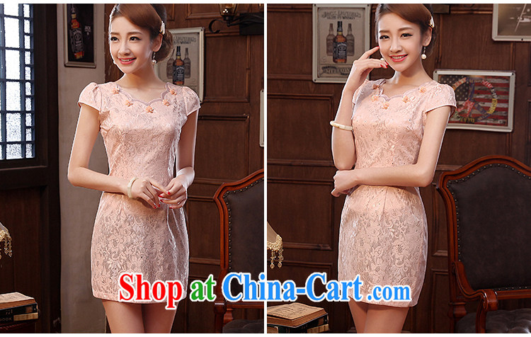 Morning, summer 2014 with new, improved Stylish retro short cheongsam dress lace daily meat pink salmon color XL pictures, price, brand platters! Elections are good character, the national distribution, so why buy now enjoy more preferential! Health
