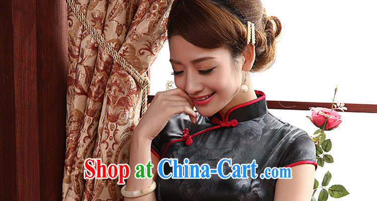 Morning, dresses new 2014 summer retro short-sleeved improved stylish sauna silk heavy Silk Cheongsam dress Ning, Jacob black XXL pictures, price, brand platters! Elections are good character, the national distribution, so why buy now enjoy more preferential! Health