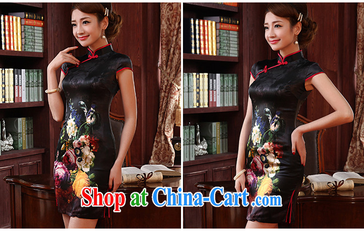 Morning, dresses new 2014 summer retro short-sleeved improved stylish sauna silk heavy Silk Cheongsam dress Ning, Jacob black XXL pictures, price, brand platters! Elections are good character, the national distribution, so why buy now enjoy more preferential! Health