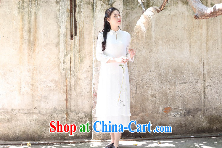 Ask a vegetarian (Ming and spring as soon as possible' new, Chinese, dresses for hand-painted cupule double long skirt 1725 white take 7 days L code brassieres 100 CM pictures, price, brand platters! Elections are good character, the national distribution, so why buy now enjoy more preferential! Health