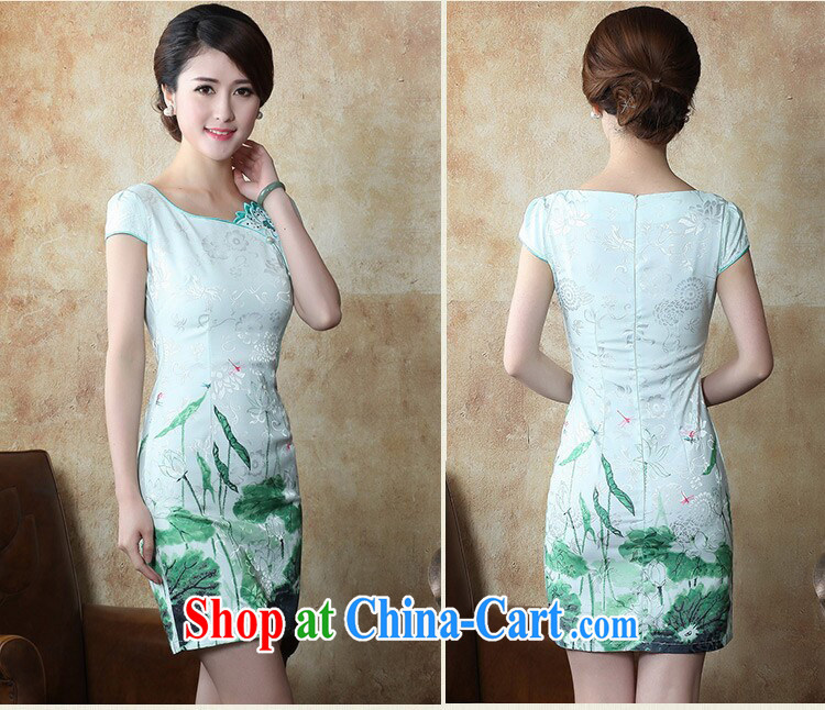 Let Bai beauty 2015 new female high-end ethnic wind and stylish Chinese qipao dress daily retro beauty graphics thin dresses female QP 101 #green L pictures, price, brand platters! Elections are good character, the national distribution, so why buy now enjoy more preferential! Health