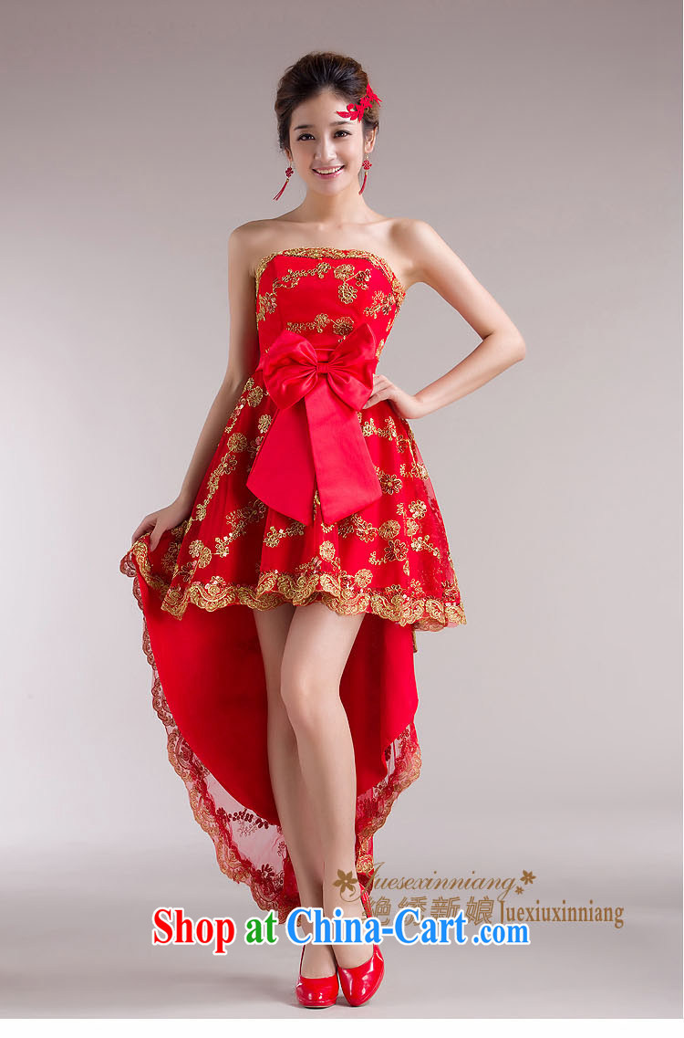 There is embroidery bridal 2014 new front short long cheongsam dress red bridal wedding dresses bows Service Bridal wedding dress QP - 338 tie, Suzhou XL ship pictures, price, brand platters! Elections are good character, the national distribution, so why buy now enjoy more preferential! Health
