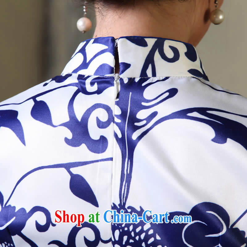 The CYD HO Kwun Tong' Porcelain Arts 2014 summer antique dresses beauty day-to-china wind cheongsam dress G 611,512 picture color XXL, Sau looked Tang, shopping on the Internet