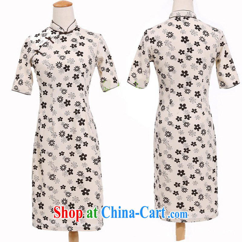 Jessup, 2015 spring and summer new women's clothing China wind cotton the cherry blossoms, for manually buckle long dresses qipao CJZ 396 figure XL, Jessup, and shopping on the Internet