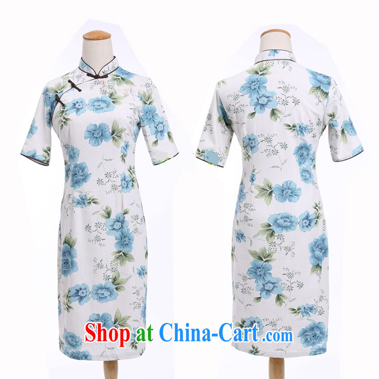 Jessup, 2015 spring and summer new Ethnic Wind and for cultivating manually buckle long improved stylish cotton the dresses qipao COL 544 blue Peony, for M pictures, price, brand platters! Elections are good character, the national distribution, so why buy now enjoy more preferential! Health