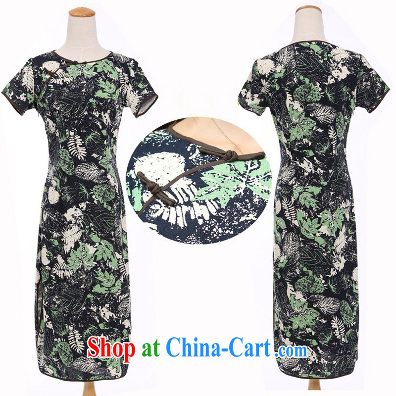 Cheng Kejie, Wiesbaden, 2015 spring and summer New China wind female cotton twist the collar manual and knee long dresses qipao CMA 408 as shown XL, Jessup, and shopping on the Internet