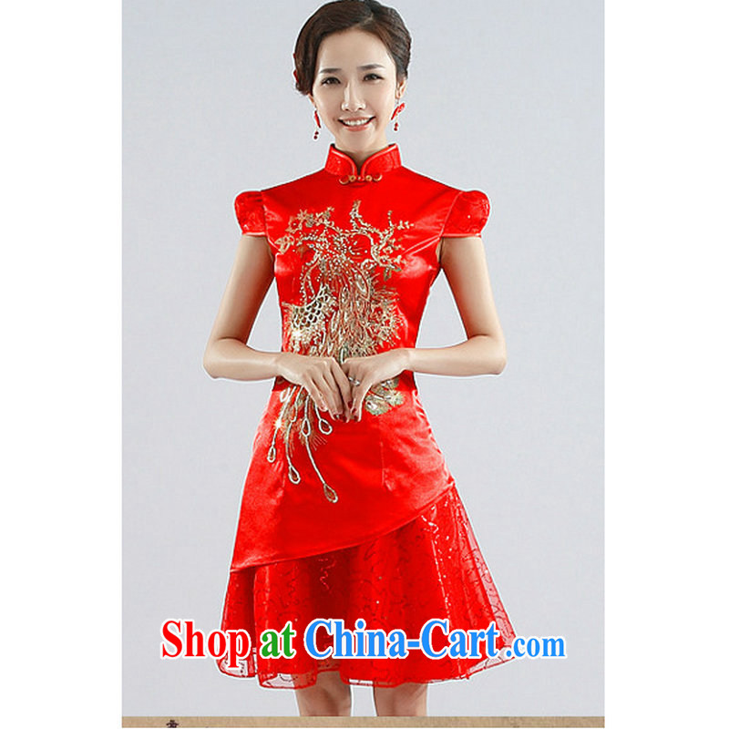 Taiwan's population 2014 new improved stylish short, short-sleeved suit simple toast service back to the cheongsam XS 110
