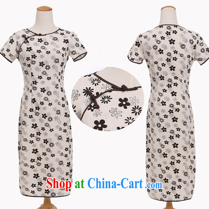 Cheng Kejie, Wiesbaden, 2015 spring and summer women's clothing to ensure a round-collar beauty manual buckle long improved linen dresses qipao CHD 213 figure M, Jessup, and shopping on the Internet