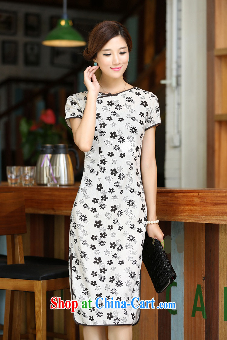 Jessup, 2015 spring and summer dress floral round-neck collar beauty manual buckle long improved linen dresses qipao CHD 213 figure M pictures, price, brand platters! Elections are good character, the national distribution, so why buy now enjoy more preferential! Health