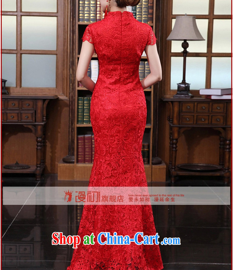 Early definition 2015 new water-soluble lace stylish wedding red toast wedding service long cheongsam dress red XL pictures, price, brand platters! Elections are good character, the national distribution, so why buy now enjoy more preferential! Health