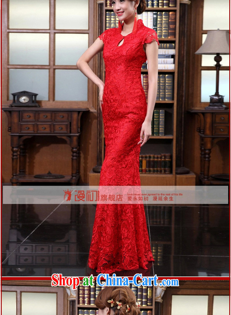 Early definition 2015 new water-soluble lace stylish wedding red toast wedding service long cheongsam dress red XL pictures, price, brand platters! Elections are good character, the national distribution, so why buy now enjoy more preferential! Health