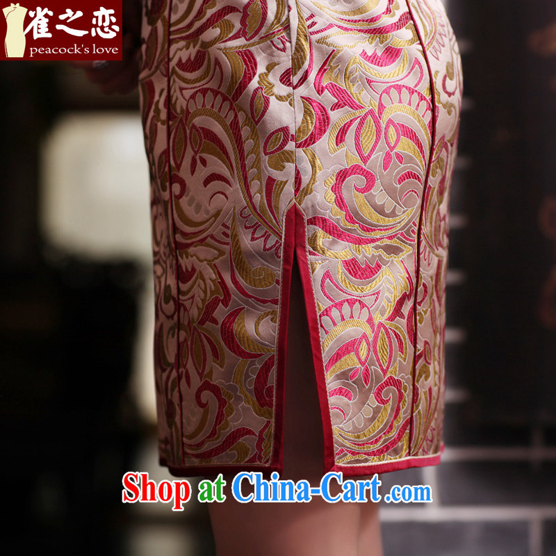 Birds love the glass 2015 spring new women's clothing cheongsam dress silk tapestries the improved cheongsam, dress QC 433 S suit, birds love, and shopping on the Internet
