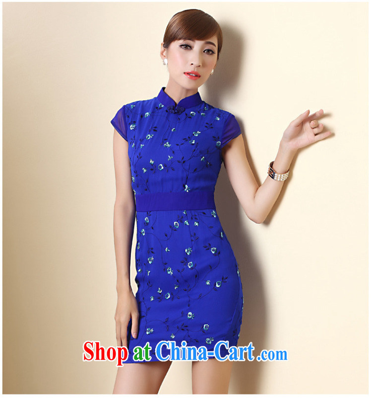 The CYD HO Kwun Tong' Blue Star Silk Dresses 2015 summer sauna silk-tie retro ladies dress QD 4285 blue XXL pictures, price, brand platters! Elections are good character, the national distribution, so why buy now enjoy more preferential! Health