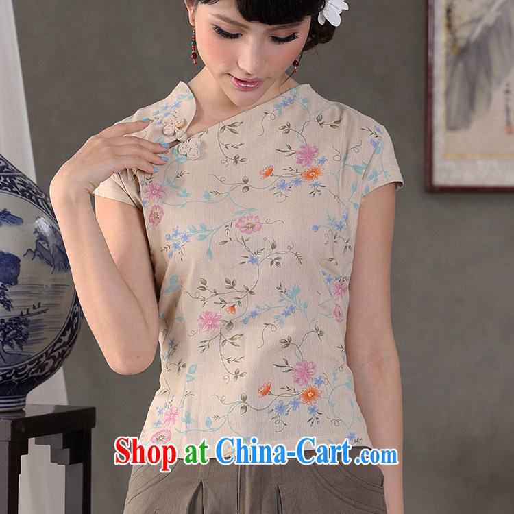 Jessup, 2015 spring and summer new women 100 ground of Chinese Wind improved retro cotton mA short-sleeved Crescent collar T-shirt shirt Chinese 353 CJN figure S pictures, price, brand platters! Elections are good character, the national distribution, so why buy now enjoy more preferential! Health