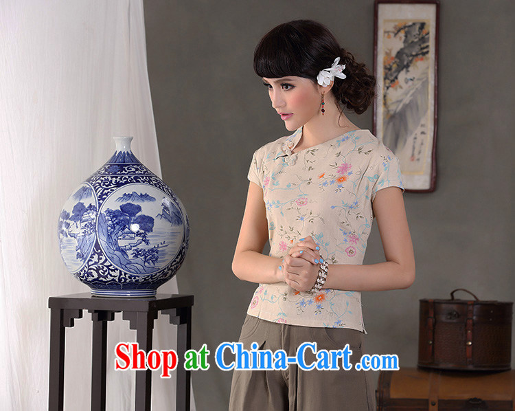Jessup, 2015 spring and summer new women 100 ground of Chinese Wind improved retro cotton mA short-sleeved Crescent collar T-shirt shirt Chinese 353 CJN figure S pictures, price, brand platters! Elections are good character, the national distribution, so why buy now enjoy more preferential! Health