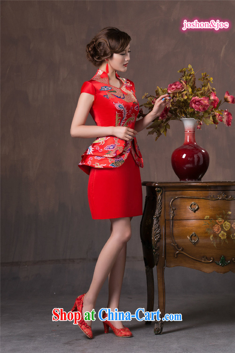 Toasting service 2015 spring and summer new bridal gown red short, improved creative and stylish Xiangyun stamp wedding beauty wedding dresses female Red XL pictures, price, brand platters! Elections are good character, the national distribution, so why buy now enjoy more preferential! Health