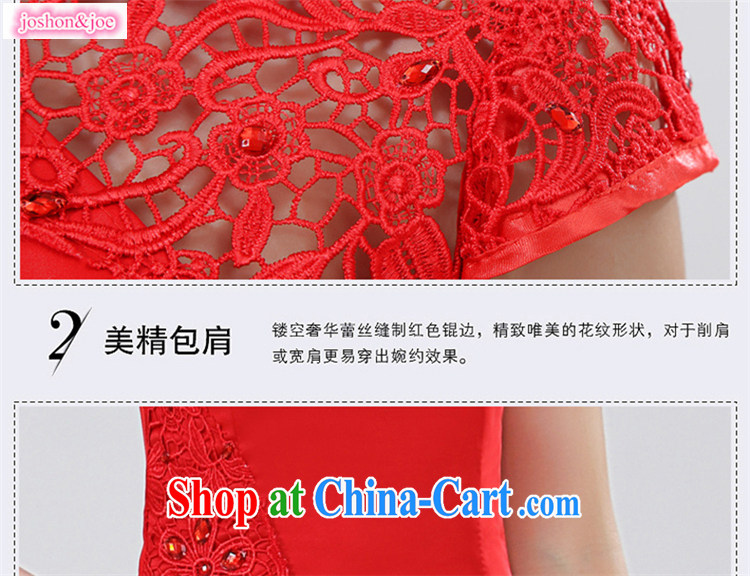 Bridal toast wedding dress cheongsam Stylish retro improved cheongsam lace Openwork red package shoulder, collar-tie wood drill red M pictures, price, brand platters! Elections are good character, the national distribution, so why buy now enjoy more preferential! Health