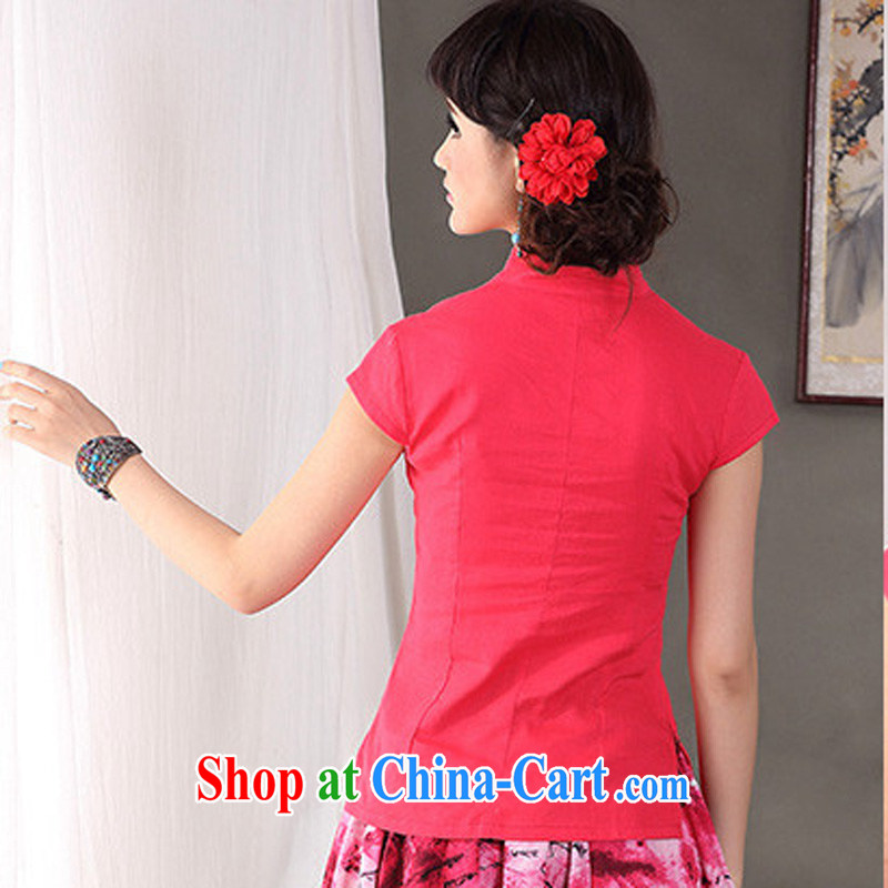 Cheng Kejie, Wiesbaden, 2015 spring and summer female new China wind is hard, for cotton the commission improved cheongsam Chinese T-shirt shirt Tang replace CFU of 179 red XXL, Jessup, and shopping on the Internet