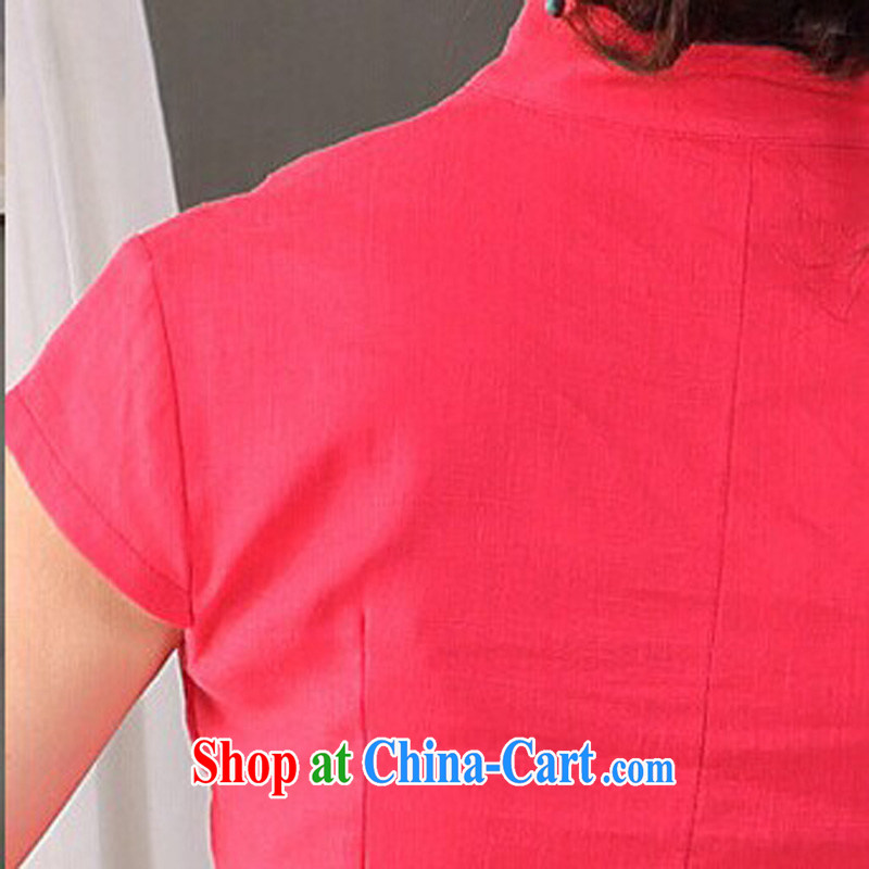 Cheng Kejie, Wiesbaden, 2015 spring and summer female new China wind is hard, for cotton the commission improved cheongsam Chinese T-shirt shirt Tang replace CFU of 179 red XXL, Jessup, and shopping on the Internet