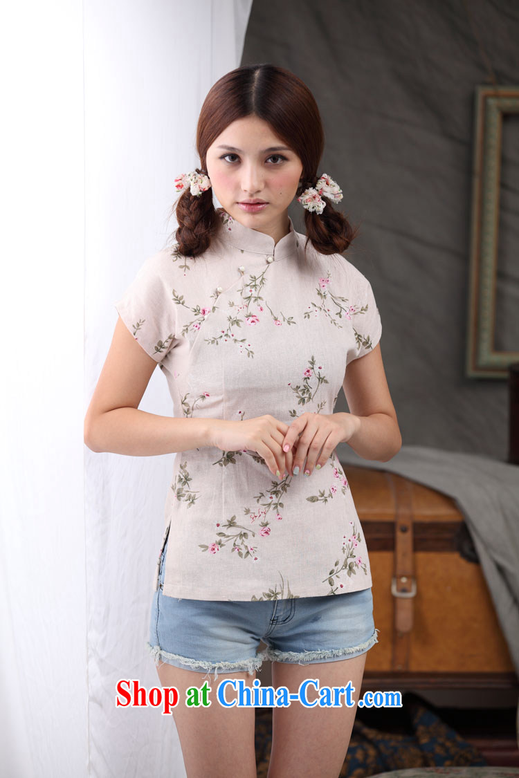 Jessup, 2015 spring and summer new, cotton linen, the Commission adopted a tight small floral pin Pearl Chinese improved Chinese T-shirt shirt female CFA 102 figure XXL pictures, price, brand platters! Elections are good character, the national distribution, so why buy now enjoy more preferential! Health